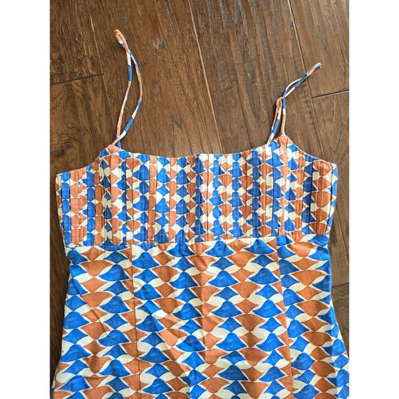 NWT Anthropologie Ophelia Sleeveless Linen Slim Mini Dress Maeve Size 12 Blue - Picture 11 of 14